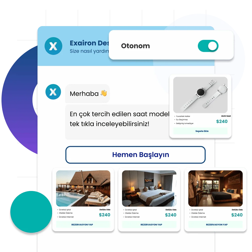 Exairon platformu ile daha tutarlı hızlı ve etkin bir müşteri deneyimi için süreçlerinizi otonom hale getiriyoruz.